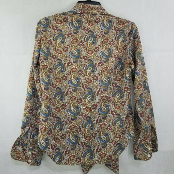 Vintage Tie Neck Blouse LS Paisley Top Size 11/12 - Picture 6 of 10